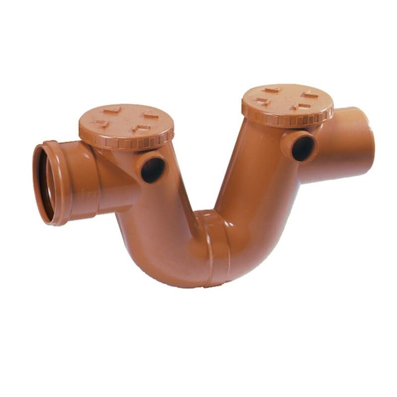 SIFÓN EN LÍNEA MACHO/HEMBRA 110 CON REGISTROS